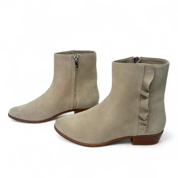 Joie Women's Laleh Bootie Size EU 37 US 7 Pale Gray Chelsea Ruffle Ankle Boot - Picture 10 of 12